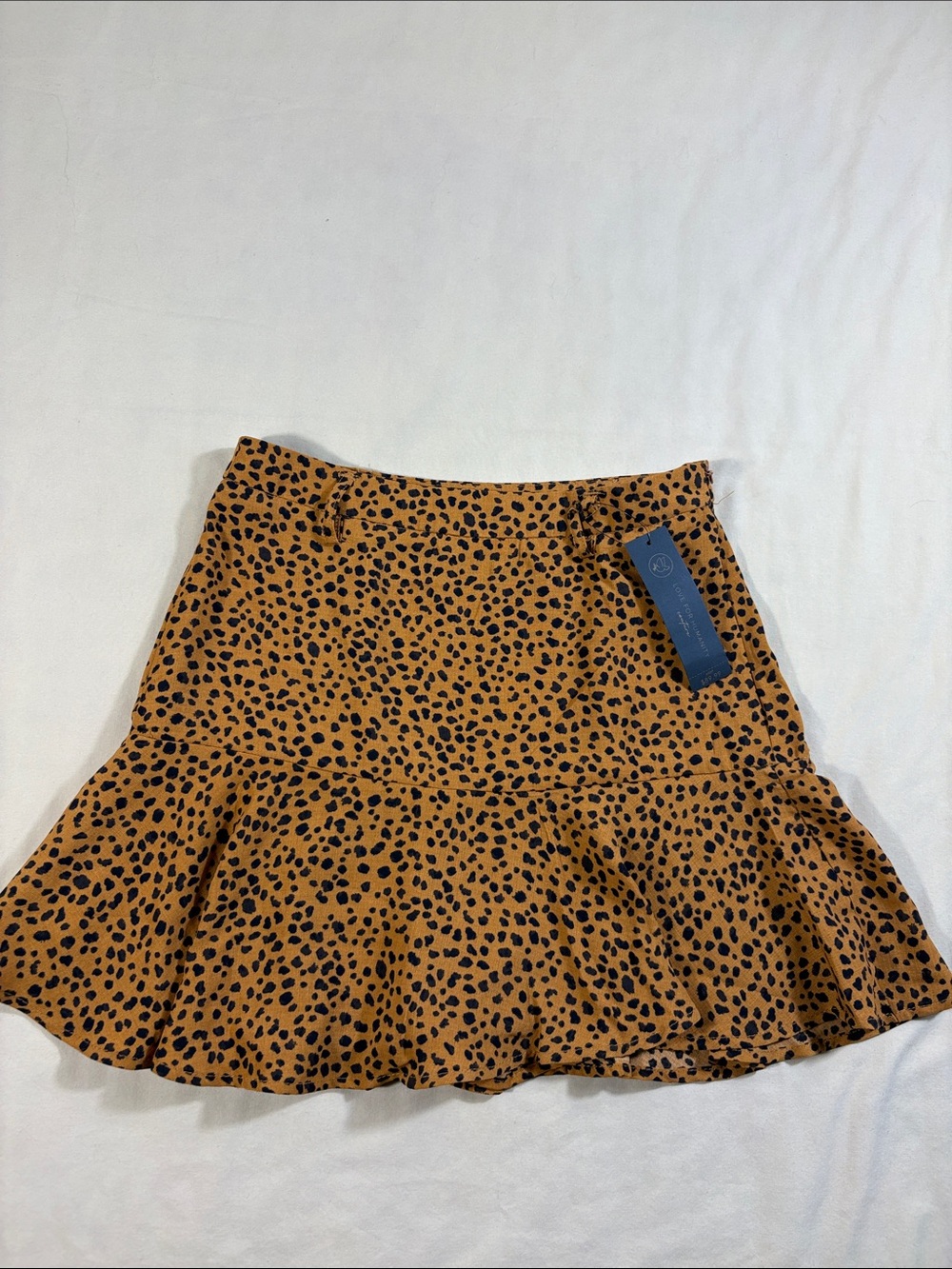 Love for Humanity Couture M Leopard Print Ruffle Flounce Mini Skirt Brown NWT